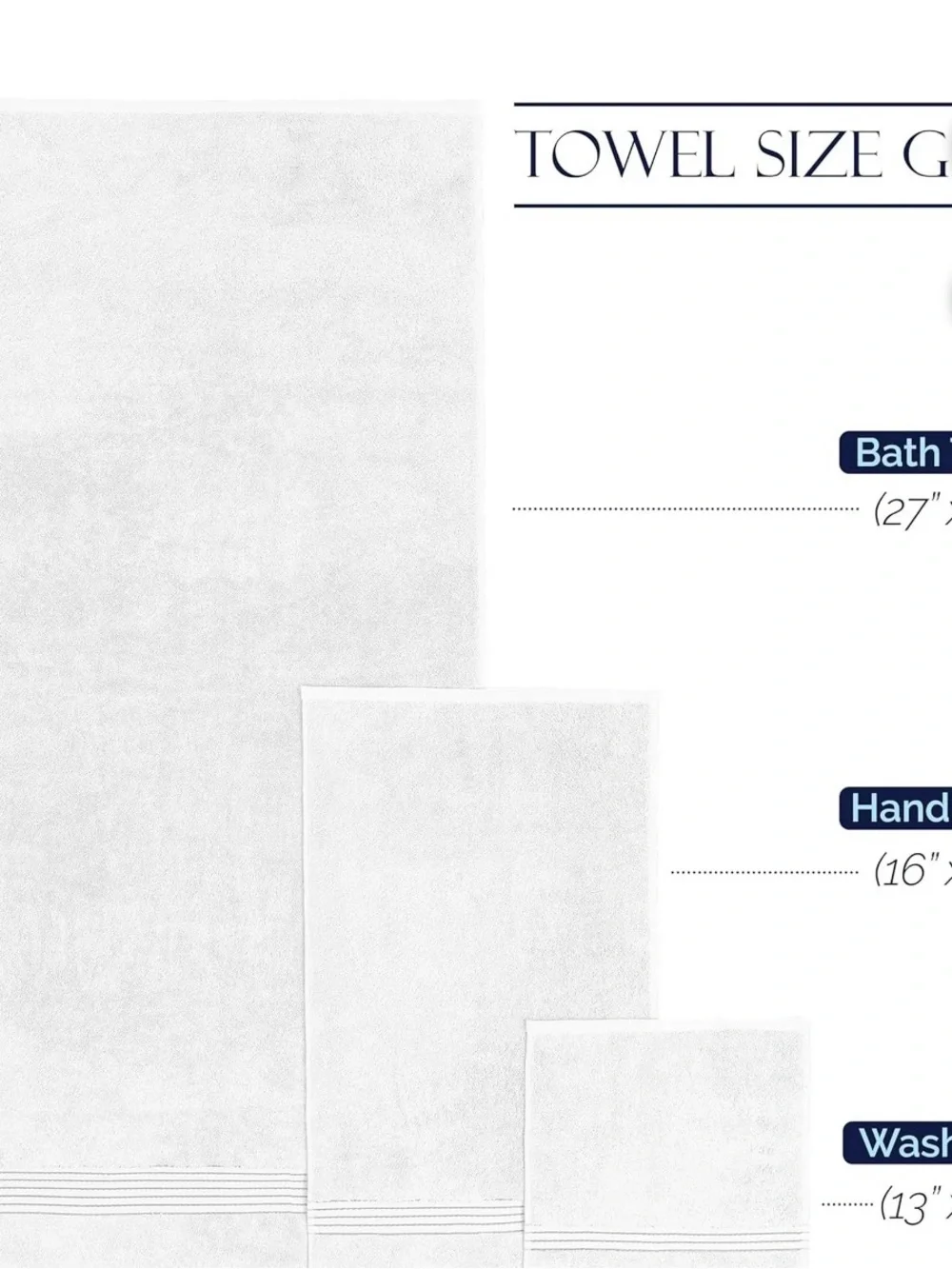 Premium White Bath Towel Set with Stripe Detail